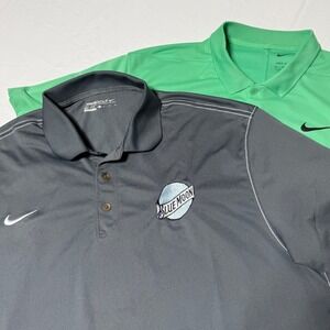 Lot of 2 Nike Golf Dri Fit Performance Polo Shirts Men's Size XL Green & Gray